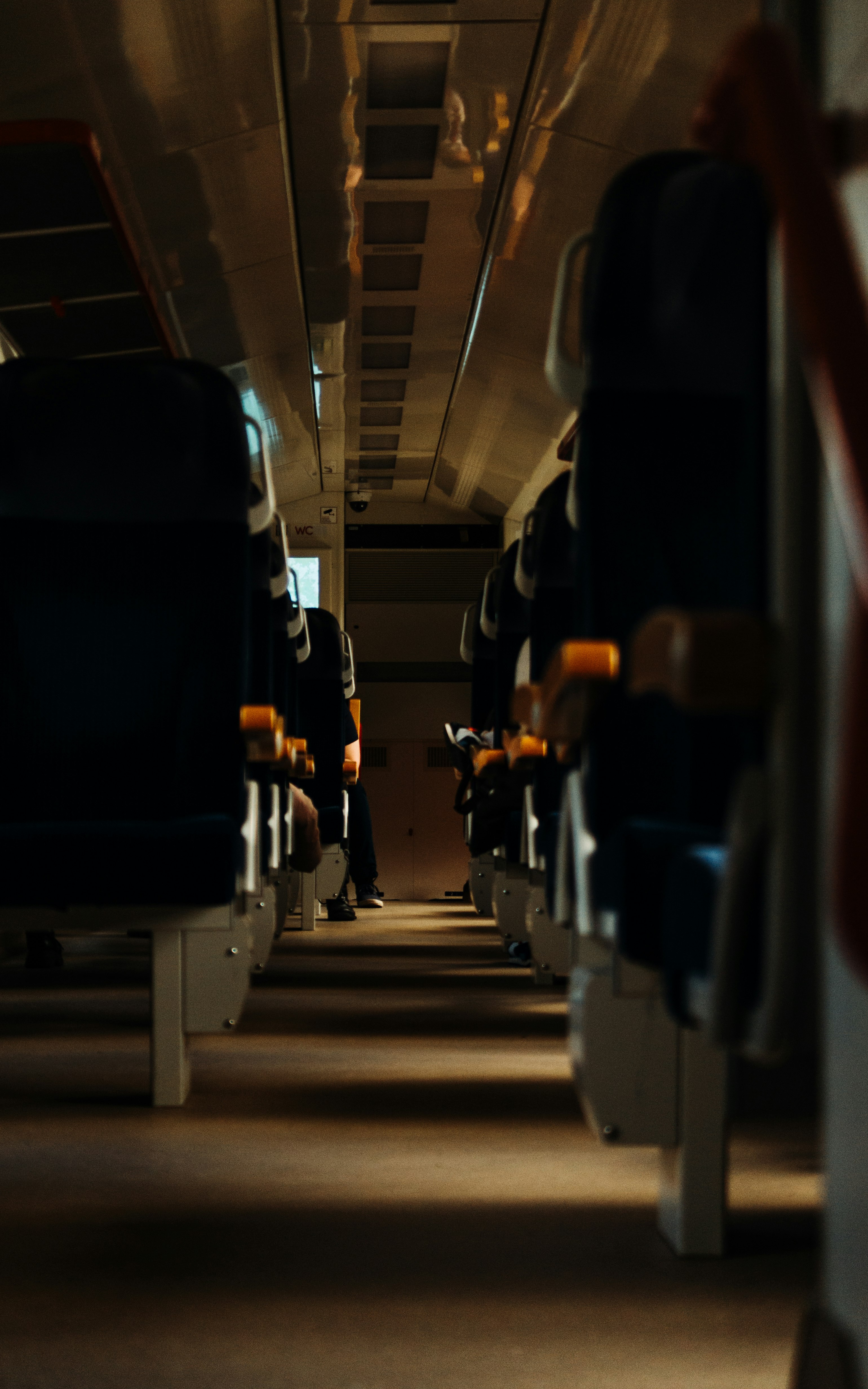 black and yellow bus seats